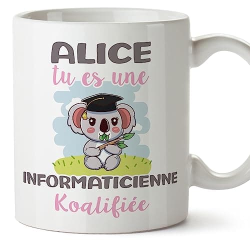 Mugffins Tasses Personnalisables pour INFORMATICIENNE femme - En Français - Cadeau Personalisé- Koalifies Personalisés - 11 oz / 330 ml