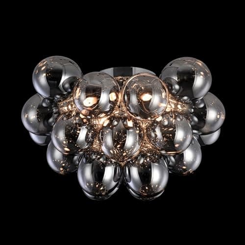 MAYTONI DECORATIVE LIGHTING Lustre plafond, style Moderne, raccords en métal couleur nickel, plafonds en verre couleur fumée, ampoules de plafond pour bas non incluses, 8x G9, 28W