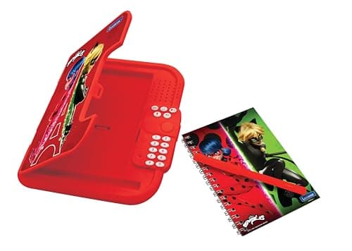 Lexibook Journal Intime électronique Miraculous avec Stylo et carnet Inclus, interactif, Mot de Passe, Fonctions Amusantes, Effets sonores, Rouge, SD50MI