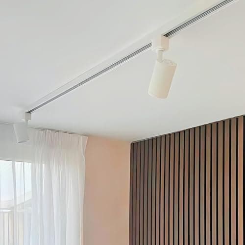 Qub Focus III - Spots et Rails de Spots - Blanc - GU10-200cm - 3 Spots sur Rail Orientable - Plafonnier LED - Cuisine, Salon, Salle a Manger - Spot de Plafond - Spots sur Rail
