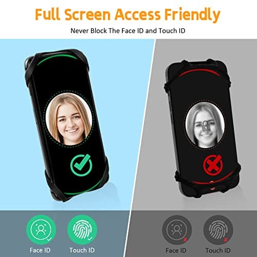 Support téléphone vélo Universel 360° Rotation Réglable Porte pour Guidons de Bicyclette/Moto Compatible avec iPhone, Samsung et 4,5-7,0 Pouces Smartphones (Noir-4)