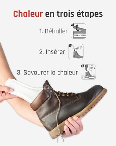 TerraTherm Semelles chauffantes - 10 Paires M, chaufferettes pour Tout Type de Chaussure, Chauffe Pieds, Chaleur 100% Naturelle, Semelles chauffantes pour Chaussures, Chaleur jusqu'à 8 Heures