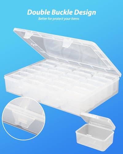 Gbivbe 25 Pièces Petites Boites Rangement Plastique, Petit Organisateur de Perle, Mini Transparent Petits Objets Boite Rangement avec couvercle à charnière pour Bijoux, Artisanat, Petits Objets