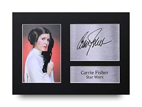 HWC Trading A4 Carrie Fisher Star Wars Cadeaux Imprimé Signé Autographe Photo pour les fans de cinéma - A4