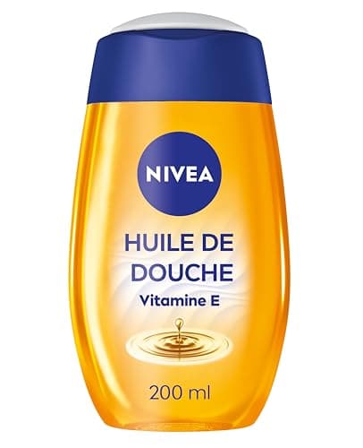 NIVEA Huile de Douche nourrissante (1 x 200 ml), Gel douche soin nourrissant Vitamine E et huiles naturelles, Gel lavant corps, sensation de peau nourrie & rayonnante de santé, tous types de peau