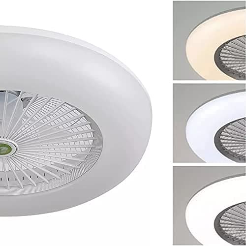BEL AIR HOME - Ventilateur Plafonnier LED KIRA | 6 Vitesses DC Moteur Économie d'Énergie | 3 Températures Lumière 3000K-4000K-6500K | Télécommande et Application Argrace, Polycarbonate (BLANC)
