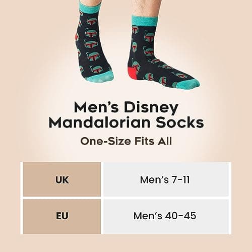 Disney The Mandalorian Mug Baby Yoda Star Wars Cadeau Homme Mug et Chaussettes (Boba Fett Noir AOP)