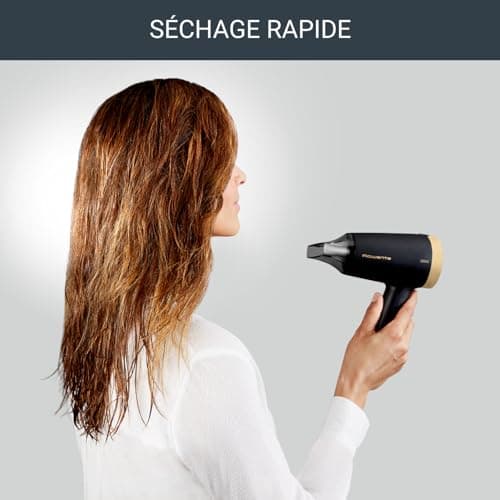 Rowenta Express Style Sèche-cheveux, Technologie Effiwatts pour utiliser moins d'énergie, Système ionique qui réduit électricité statique et frisottis, Compact, Léger, Touche air frais CV1811F0