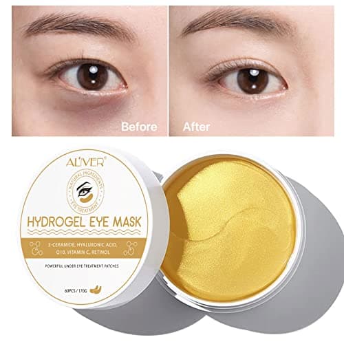 Kaniers 24K Collagène Patch Yeux, Hydrogel Eye Masque, Anti rides Masque de Soin Yeux, Soulager la fatigue, Under Eye Gel Pads For Dark Circles, relâchement, yeux gonflés - 30 Pairs