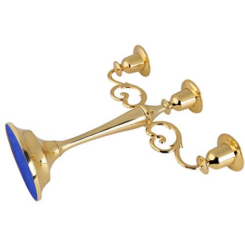 Bougeoir, Stable de Haute qualité de sécurité 3 Bras Chandelier, décoration de la Maison décoration élégante pour Table Mariage/Salle à Manger/fête Maison(Gold)