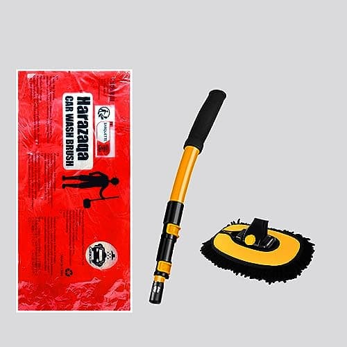 Inclinable 15° Brosse Lavage Voiture avec Manche Telescopique Rétractable 43" Alliage D’Aluminium Kit Balai Spéciale Nettoyage De Caravane Camion Outils De Chenille Microfibre Vadrouille Anti Rayure