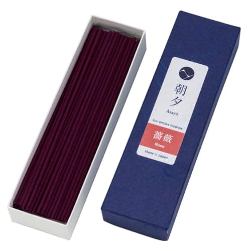 Asayu Japan Baton Encens Japonais Parfum Rose, Boite 20 g, Fabriqué au Japon pour Relaxation et Détente