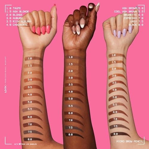 NYX Professional Makeup Crayon à Sourcils Micro Brow Pencil, Crayon Ultra-Fin Double-Embout avec Mine Rétractable et Goupillon, Teinte : Espresso (07)
