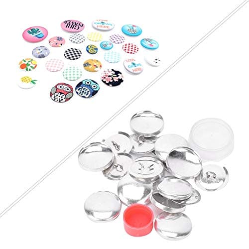 HEEPDD Kit de Boutons de Couverture, Kits de Boutons Couverts Kits de Bricolage de Bouton de Bricolage Tissu Solide Boutons à Dos Plat recouverts 1 Ensemble d'outils de Boucle 10 Ensembles(25 mm)