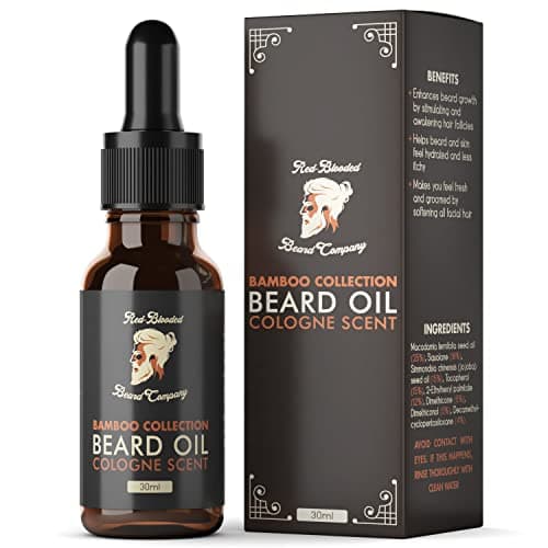 Red-Blooded Huile Barbe Homme parfumée à la Cologne - Aidant votre barbe à avoir un aspect, une sensation et une odeur irrésistibles - Végétalien