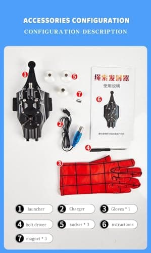 NEOVSUNY Superheros Lanceur de Toile D'araignée de Lanceur de Tireur de Web,Gant de Cosplay - pour Spider-Mans Shooter,Jouet de Tir À Cordes '
