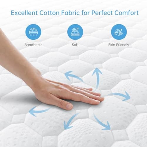 wowttrelax Matelas Hybride Premium 140x200cm - 20cm d'épaisseur, Ressorts Ensachés Indépendants + Mousse à mémoire de Forme, 7 Zones de Confort, Support à Haute résilience, Respirant et Antibactérien