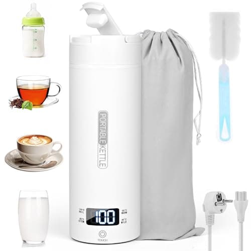 Dreamhigh® Bouilloire de Voyage 450ml, Mini Électrique 300W, Chauffe Eau Portable pour Café, Lait, Thé (220V)