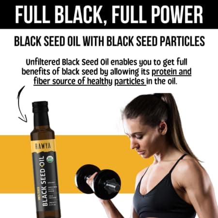 Huile de graines noires, biologique, non filtrée, 250 ml, RAWYA, pressée à froid, bouteille en verre, huile de Nigella Sativa, huile de graines de cumin noir