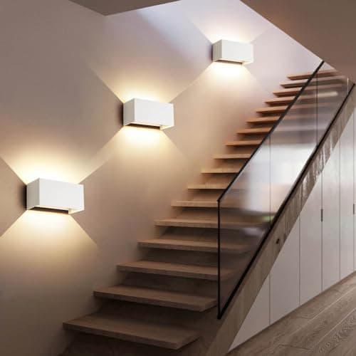FUPE 25W LED Applique Murale Exterieur Intérieure Applique Extérieure IP65 Imperméable Moderne Aluminium Appliques Murale Extérieure Lampe Lumière Angle Réglable, Blanc 3000k Blanc Chaud