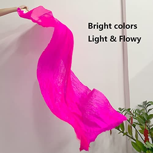 Hayaww 1 Paire Danse du Ventre Voiles, Danse éVentails De Danse du Ventre éVentail Voile De Danse du Ventre, 1.8 m, pour Les Grands Spectacles, RéPéTitions, Divertissements (rose rouge)