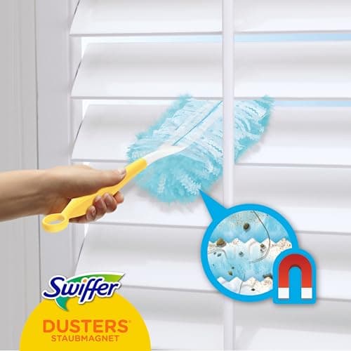 Swiffer Duster Kit, 1 Plumeau + 15 Recharges, Plumeau Poussière, Attrape Et Retient Jusqu’À 3 Fois Plus De Cheveux Et Poussière Qu’Un Plumeau Ordinaire