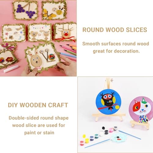 GAESHOW 100 Pièces Tranches de Bois Naturel, Disques de Bois Vierges, Disques de Bois Brut Naturel, Rondelle Rond en Bois Sans Trou, Diamètre 3cm pour Peinture, Bricolage, Artisanat