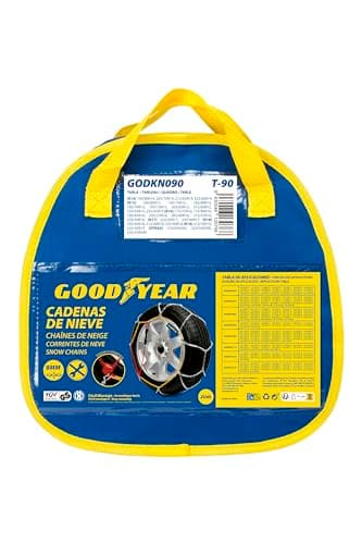 Jeu de 2 Chaînes à Neige en Métal de 9 mm pour Voiture Taille 90 avec Tendeur Automatique Goodyear