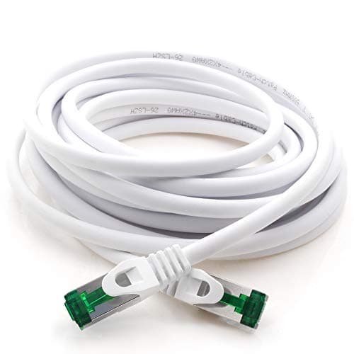 1aTTack.de Câble Réseau Cat7 Cat 7 10 GB/s - 5x 3,0m - RJ45 Ethernet LAN DSL Routeur Modem - Blanc