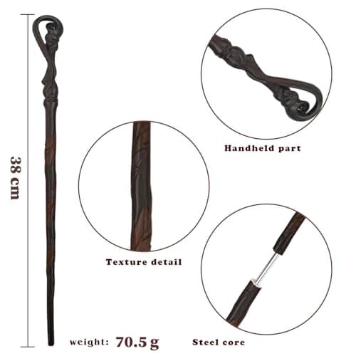 FemKey Baguette Magique, Magic Wand avec Boîte, Baguette en Résine, Accessoires de Costume Halloween pour Sorcières et Sorciers 39.5cm,57.5g