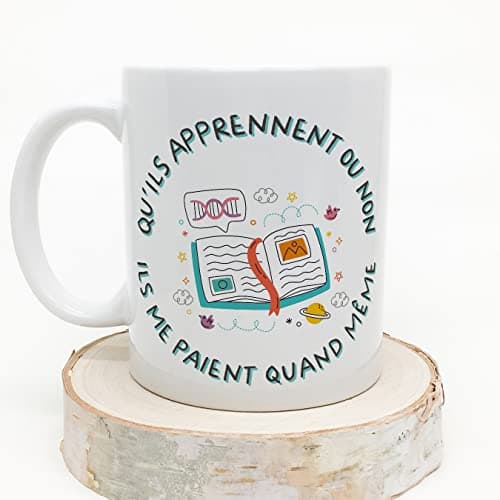 Mugffins Tasses pour PROFESSEUR - En Français - Cadeau original - Ils me paient quand même - 11 oz / 330 ml