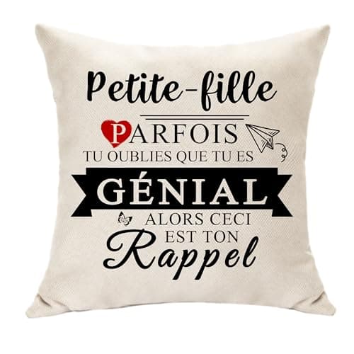 Hasodeo Petite-Fille Cadeaux, Cadeaux d'anniversaire pour Petite-Fille, Fillette Positif Affirmation Quotidienne Décoratifs Cadeaux pour Enfant Rappel Cadeaux Housse de Coussins (Petite-Fille)