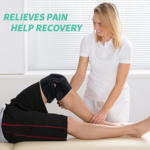 ABYON Genouillère Arthrose Réglable avec Stabilisateurs Latéraux et Coussinet en Gel Ouvert pour Homme et Femme, Genouillère Ligamentaire, Sport, Musculation, Protege Genoux