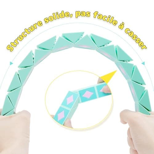 ECHOCUBE Cube Serpent Magique avec thème Poker, 2 Paquets de 24 Blocs de Cube Serpent Rapide pour remplir Les Sacs de fête, Casse-tête éducatif Serpent Jouets Amusants Cadeaux de fête (Vert & Rose)