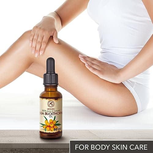 Huile Argousier 30ml avec Compte-Gouttes - Hippophae Rhamnoides Oil - Pure & Naturelle - Sea Buckthorn Oil - Soins du Corps & Visage - Cheveux - Huiles pour Beauté et Santé