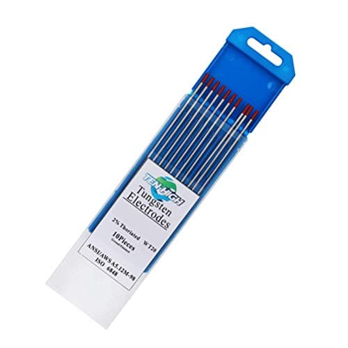 TEN-HIGH Soudage TIG Electrodes de Tungstène avec 2% de Thorium WT20 (Rouge) 1.0mm * 175mm 10 pièces par Paquet
