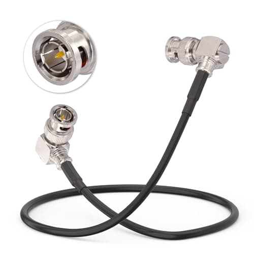 Superbat Câble BNC 1m 3G/6G/HD SDI Câble Belden 1855A Câble 75ohm BNC Double Mâle à Angle Droit SDI Câble Vidéo pour HD-SDI/3G-SDI/4K Caméra (Double Angle Droit,1 Pièce)