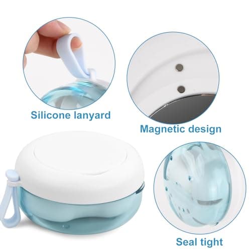 Étui pour Prothèses Dentaires, Boîte de Bain pour Prothèses Dentaires, Boîte à Prothèses Portable avec Panier, Boîte de Retenue Orthodontique avec Miroir (Blanc)