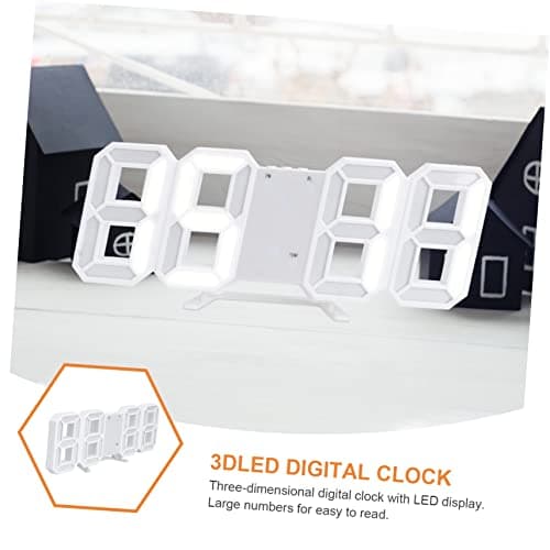 STOBAZA réveil mené Horloge Murale veilleuse réveil veilleuse LED réveil LED horloges murales numériques Digital Clock Alimenté par USB réveil numérique Horloge Murale numérique Blanche
