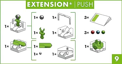 Ravensburger - GraviTrax - Extension Push - Marteau, TipTube, Volcan - Circuit de billes - Jeu de construction créatif - Parcours de billes à construir - Dès 8 ans - Version française - 22438