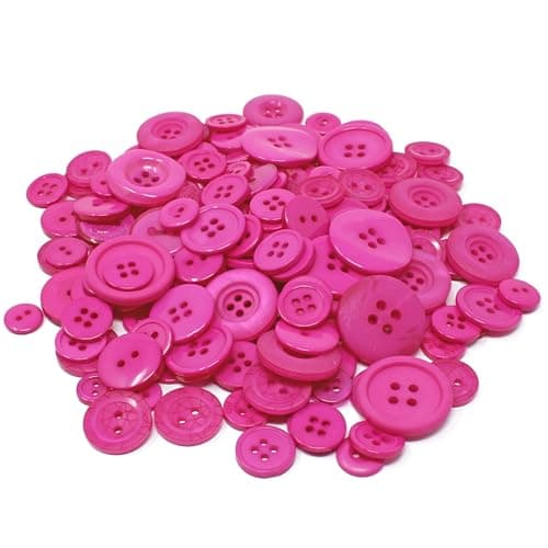 Wedding Touches Sachet de 100 g de boutons en acrylique et résine pour création de cartes Rose fuchsia