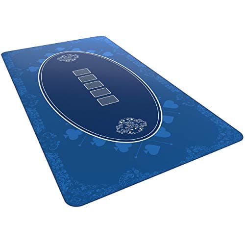 Bullets Playing Cards, Tapis de Poker design bleu 140 x 75 cm pour votre propre table de poker, de luxe