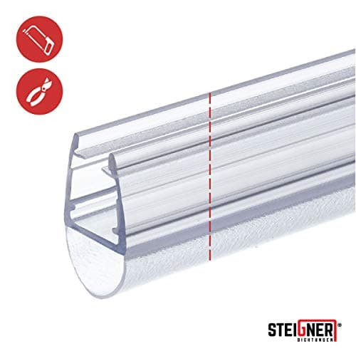 STEIGNER Joint de Douche pour paroi en Verre, 100cm, vitre 3,5/4/5mm, Joint d'étanchéité PVC Droit pour Les cabines de Douche réctangulaires, UK06