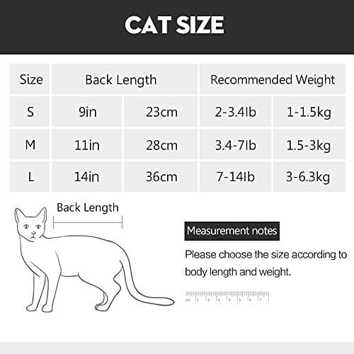 Dotoner Combinaison de Convalescence Professionnelle pour Chat - Chemise de Convalescence chirurgicale pour plaies Abdominales, Bandages, collerette vétérinaire (M, Gris)