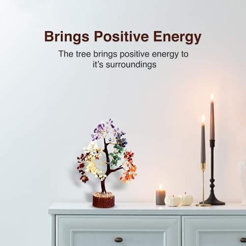 Sept Chakra Guérison Naturelle Reiki Cristal Bonsaï Fortune Money Tree pour Bonne Chance, Richesse et Prospérité Décor Feng Shui Cadeau Spirituel