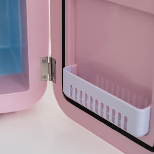 Flamingueo Mini Frigo - Petit Frigo 4L, Mini Frigo de Chambre, 12V/220V, Fonction Chaud et Froid, Mini Frigo Cosmetique, Frigo Maquillage, Mini Fridge