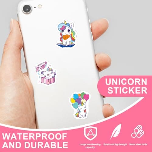 EIHI Licorne Autocollants, Autocollants Esthétiques Imperméables - Autocollants Esthétiques pour Ordinateurs Portables, Livres, Bouteilles, Scrapbooking, Ordinateurs, 100 pièce