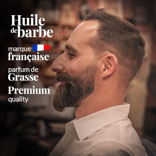 Huile Barbe Homme The HOLY BARBER - Huile a Barbe avec Huile d'ARGAN et Huile de JOJOBA - Huile de Barbe Hydratante & Favorise la Repousse- Idee cadeau homme - Non Gras - 30ml- Soin Barbe Homme