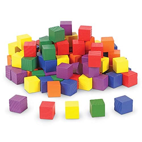 Learning Resources Cubes en bois de couleur de 2,5 cm (jeu de 102)