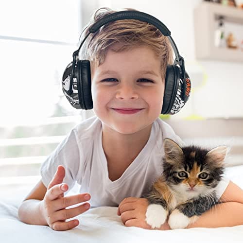 HOCAZOR Casques Antibruit Pour Enfants, RéGlage Pliable Casque Protection de Auditive Passif Pour Autistes Enfants, Concerts, Feux D'Artifice, L'AéRoport, Cinémas, Graffiti, NRR 22db/SNR 27db-Noir